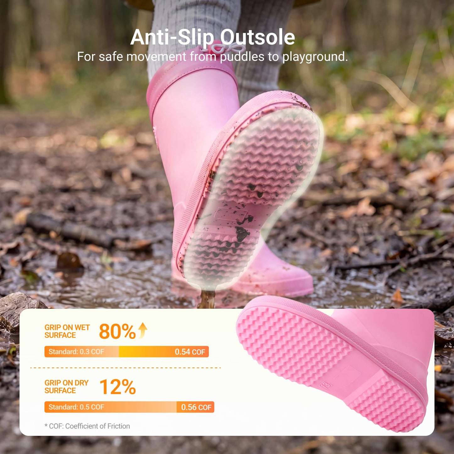 DREAM PAIRS Kids Rain Boots Boys Girls Lightweight Boots Waterproof Easy-on Outdoor Playing Rain Boot Unisex-Child, Pink, SDRB2401K
