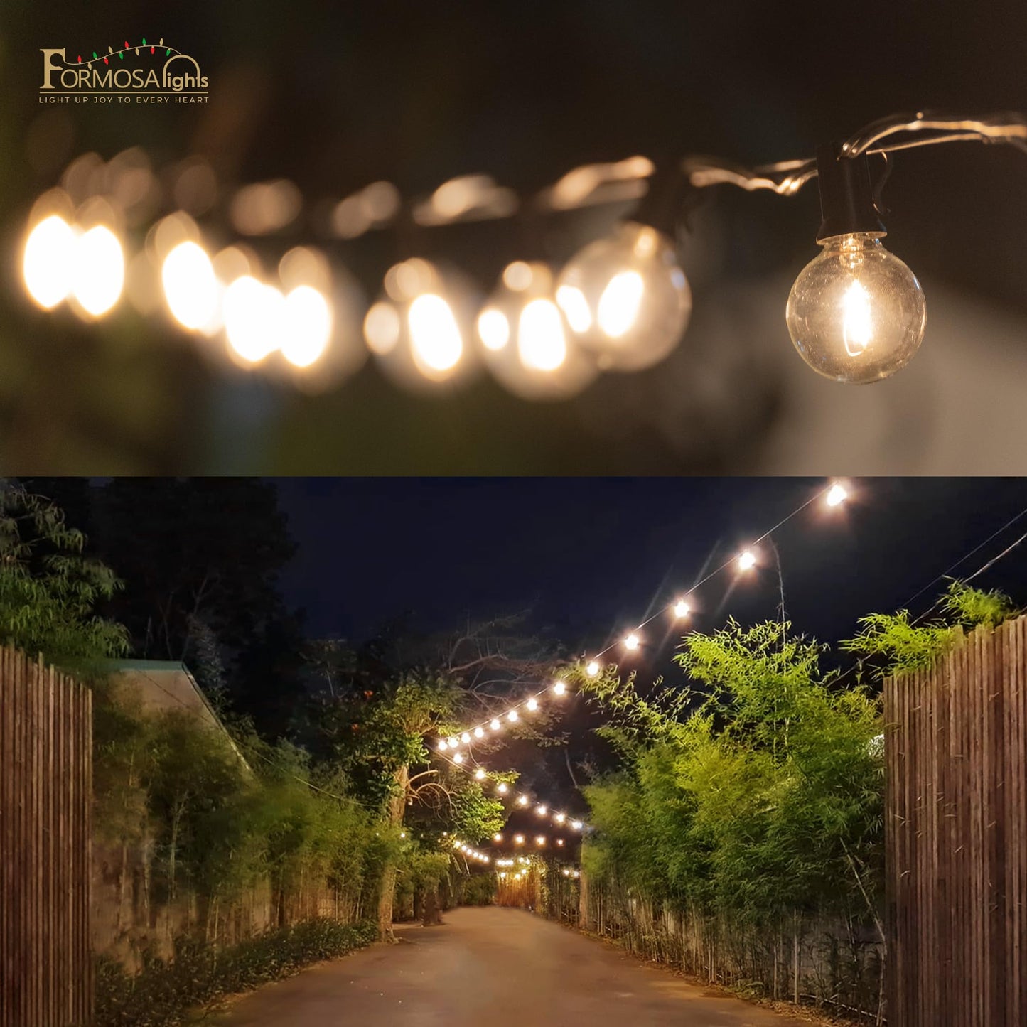 Formosa Guirnalda de Luces LED Navideñas 26ft (Interior/Exterior / 25 Bombillas G40)