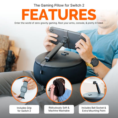 Mechanism Gaming Pillow Compatible with The Nintendo Switch 2 | Experience Zero Gravity Gaming with Our Nintendo Switch 2 Accessories | Ridiculously Soft & Machine Washable Pillow for Gamers