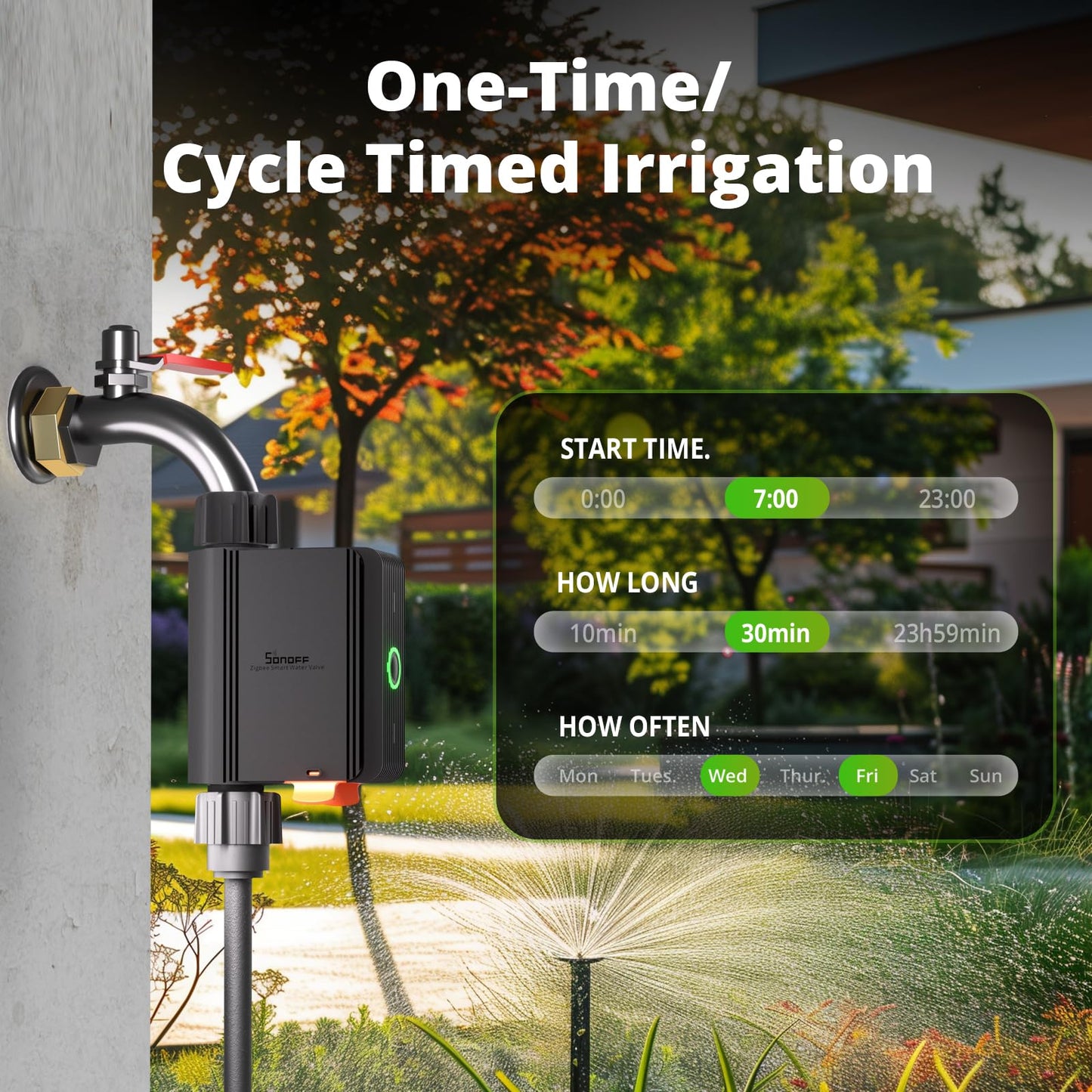 SONOFF Temporizador de Aspersor Inteligente Zigbee (Negro / SWV-NH)