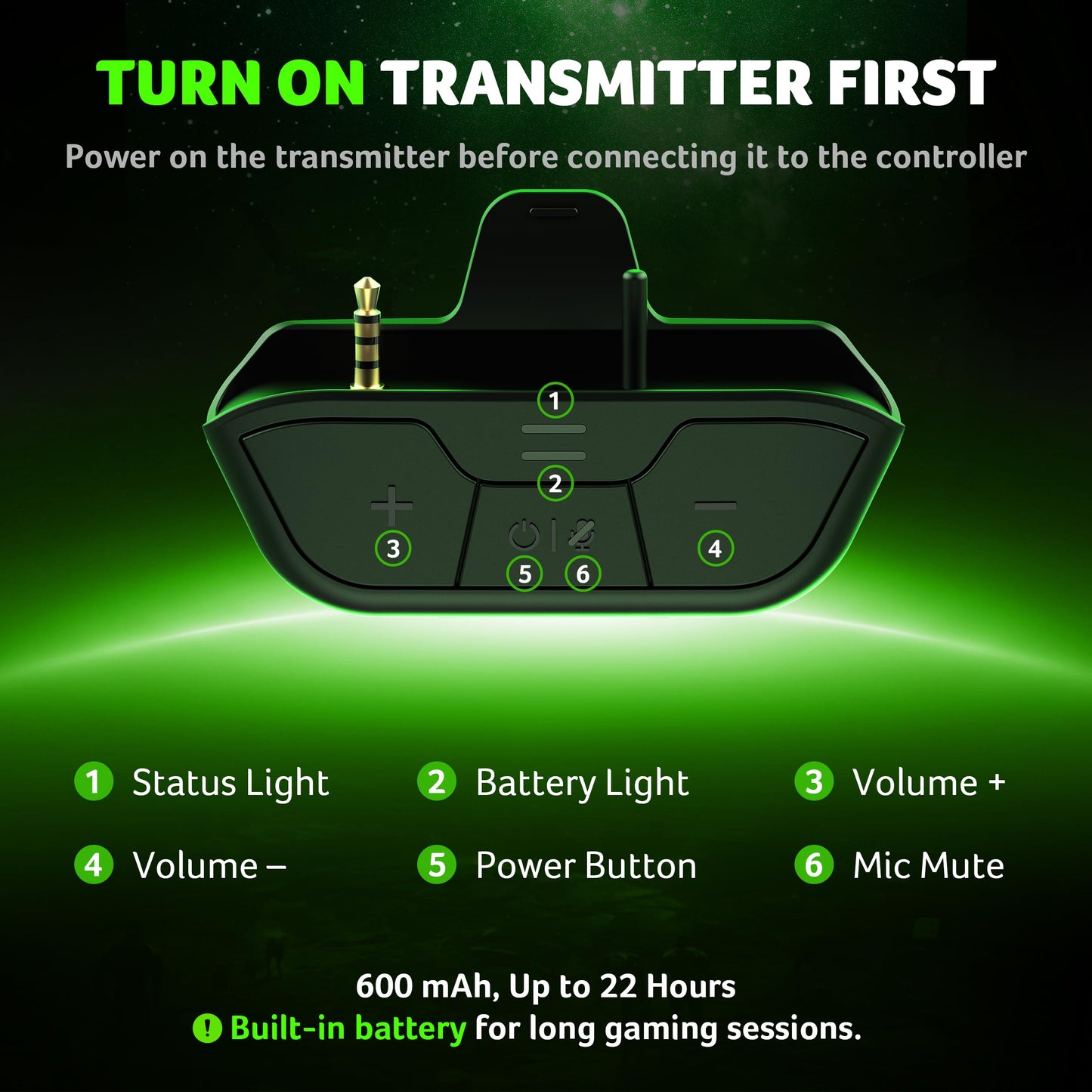 acer Wireless Gaming Headset for Xbox Series X|S & Xbox One, Bluetooth 5.4 Headphones with Noise Canceling Mic, 3D Surround Sound, 40H Battery, Compatible with PC, PS5, Switch, Mac - Black Green