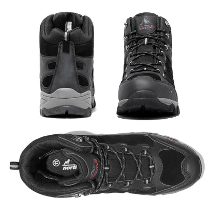 NORTIV 8 Men's Waterproof Hiking Boots Outdoor Mid Trekking Lightweight Mountaineering Shoes Paladin, Black, JS19004M