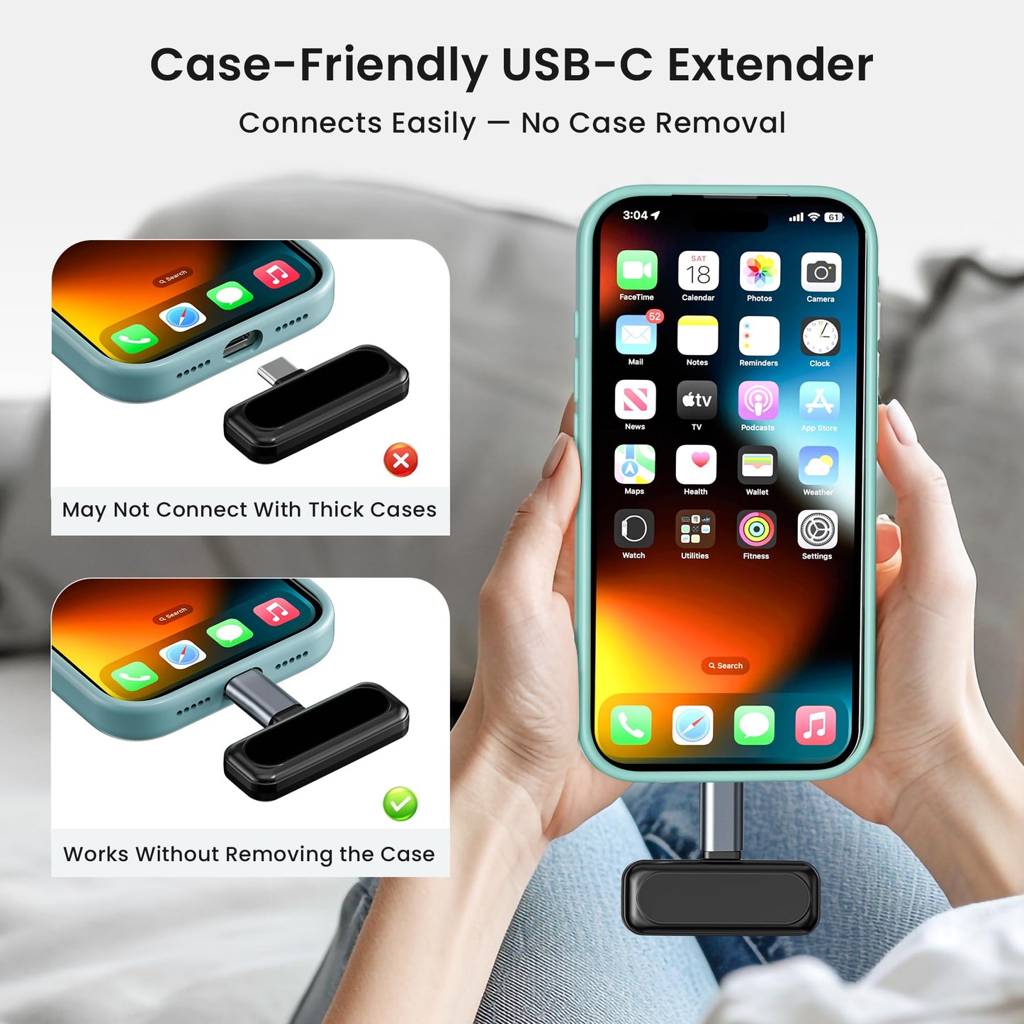 RUXELY Adaptador Extensor USB Tipo C (Paquete de 3 / 100W)
