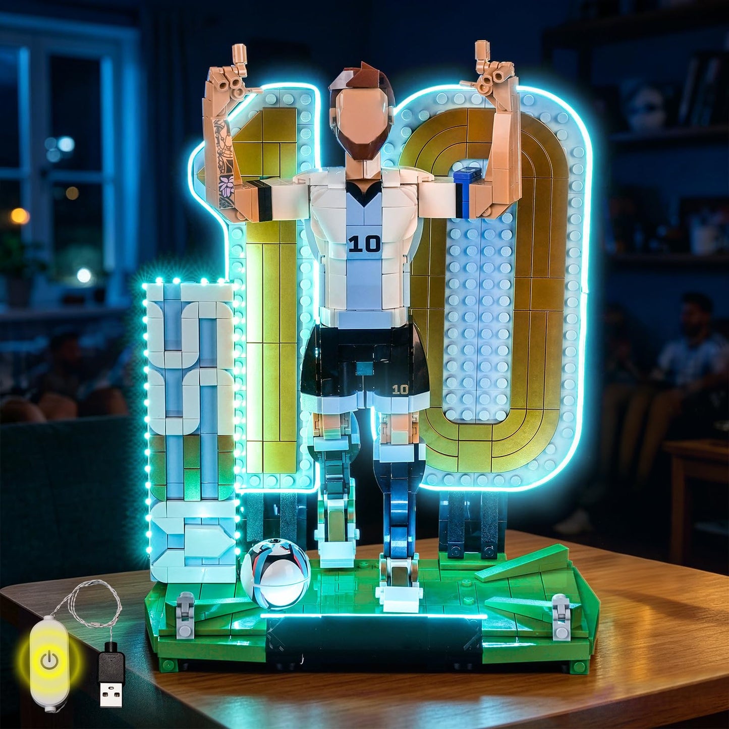 LocoLee Kit de Luces LED para Lego Lionel Messi (Compatible con 43015)