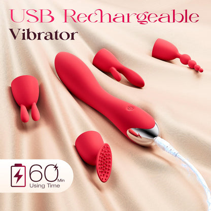 MOOLIGIRL Set de Vibrador del Punto G a Prueba de Agua (Red)