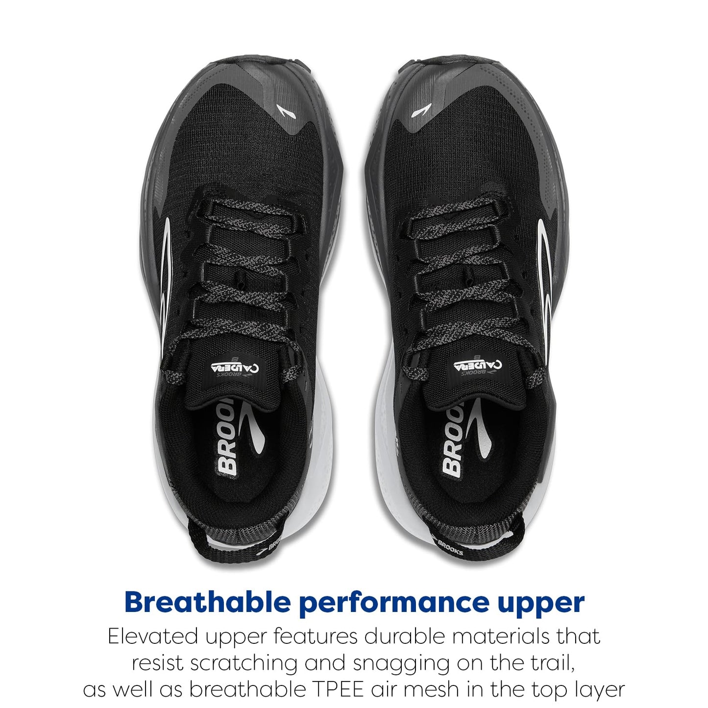 Brooks Women’s Caldera 8 Ultra Trail Running Shoe - Black/Blackened Pearl/White -
