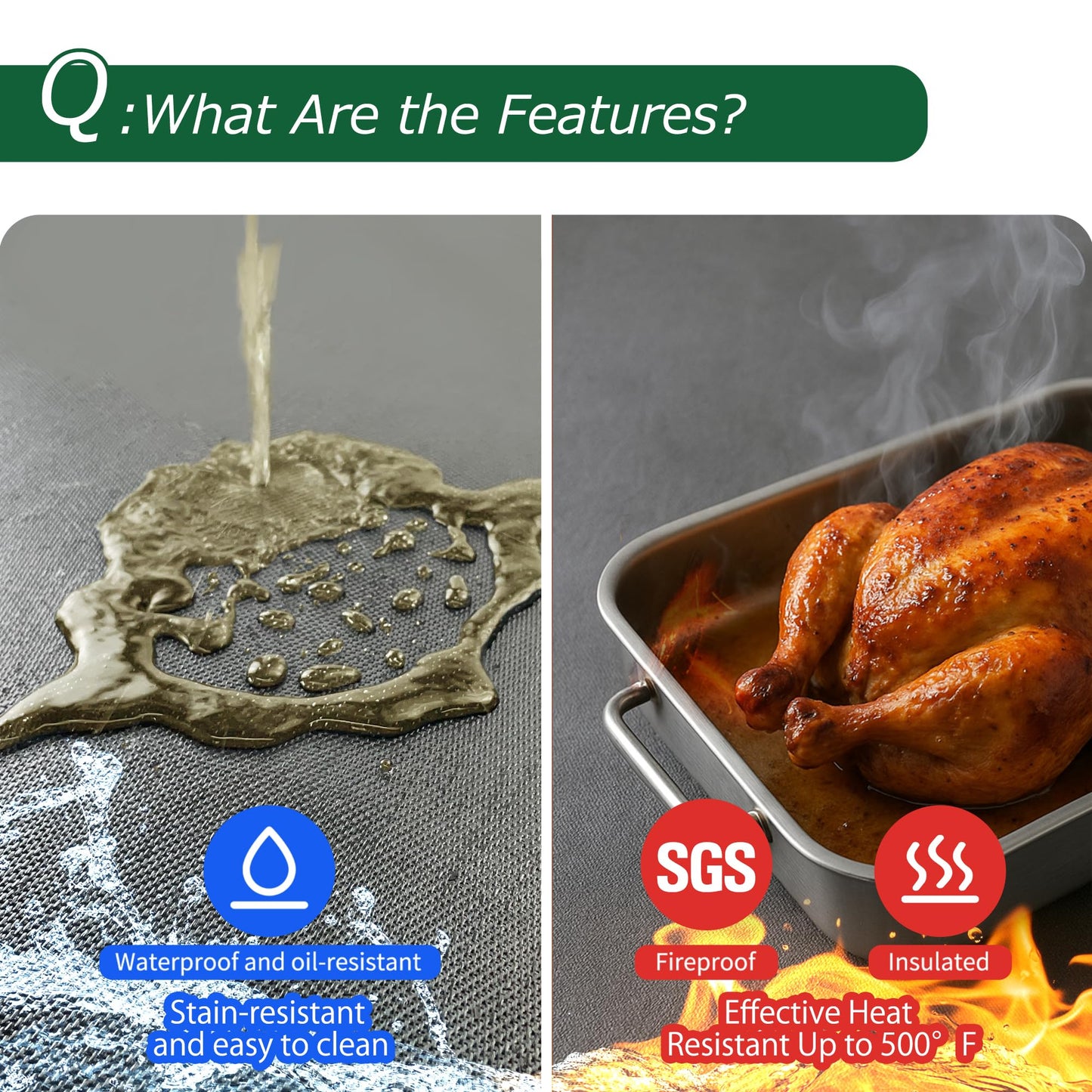 PONGARD Fireproof Stove Top Covers for Electric Stove, Waterproof & Heat Resistant Mat for Glass Top, Stovetop Protector, Anti-Scratch, 30x21 Black