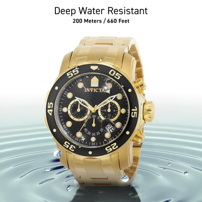 Invicta Men's 0072 Pro Diver Collection Chronograph 18k Gold-Plated Watch