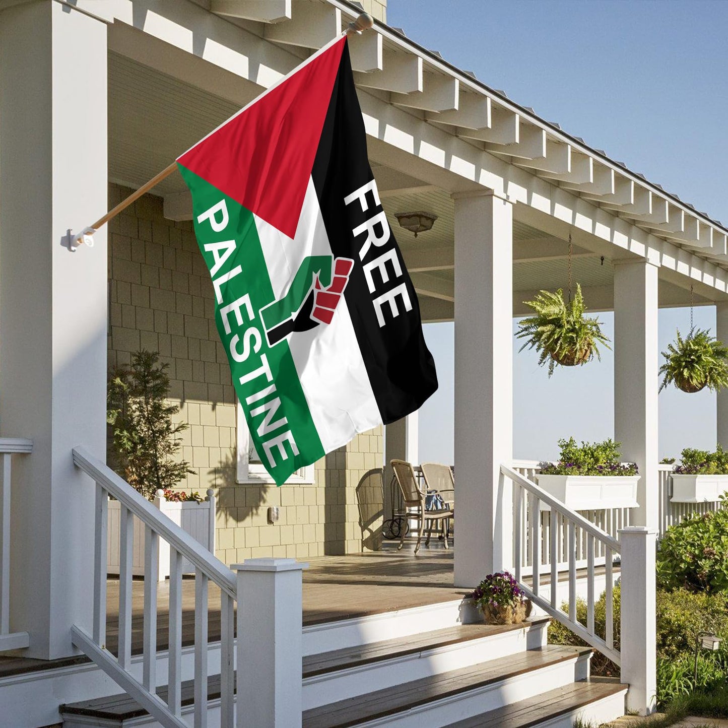 Bandera de Palestina Libre de 3x5 Pies (Colores Vibrantes)