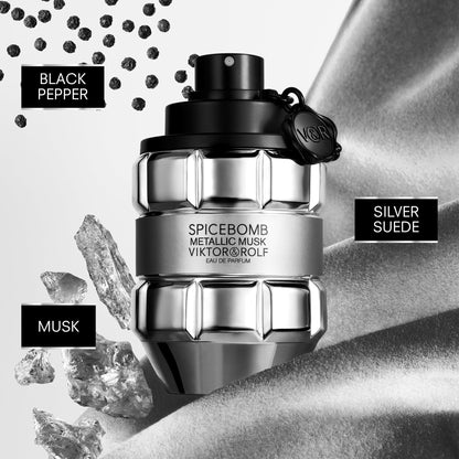 Viktor&Rolf Spicebomb Metallic Musk para Hombre (3 Fl Oz / EDP)