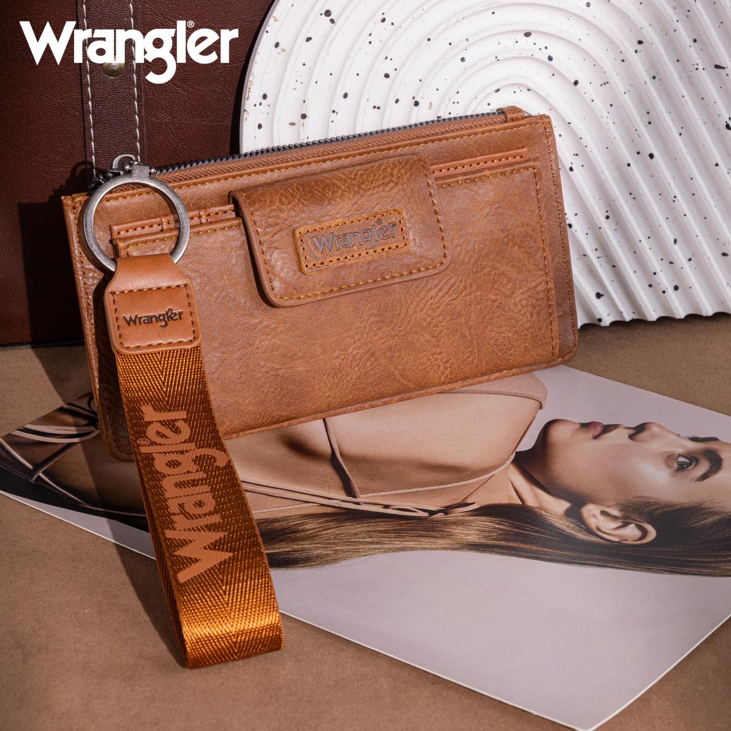 Montana West X Wrangler Billetera Minimalista para Mujer (Marrón)