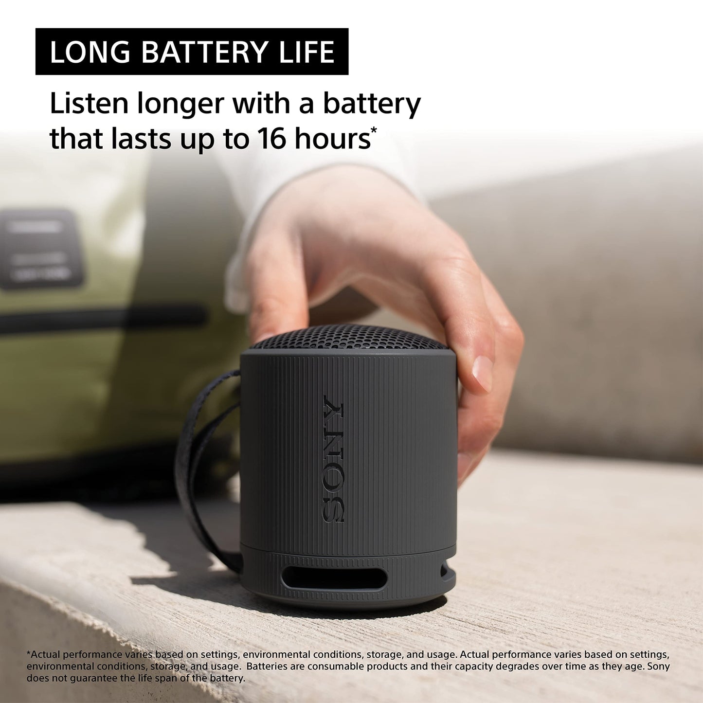 Sony SRS-XB100 Altavoz Inalámbrico de Viaje con Bluetooth (Negro / 16 Horas)