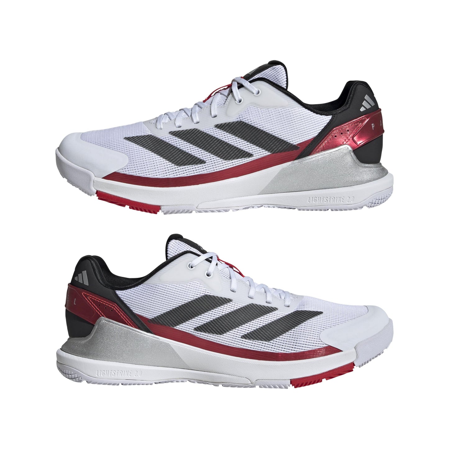 Adidas Mens Crazyquick Lightstrike Padel Tennis, White/Black/Lucid Red