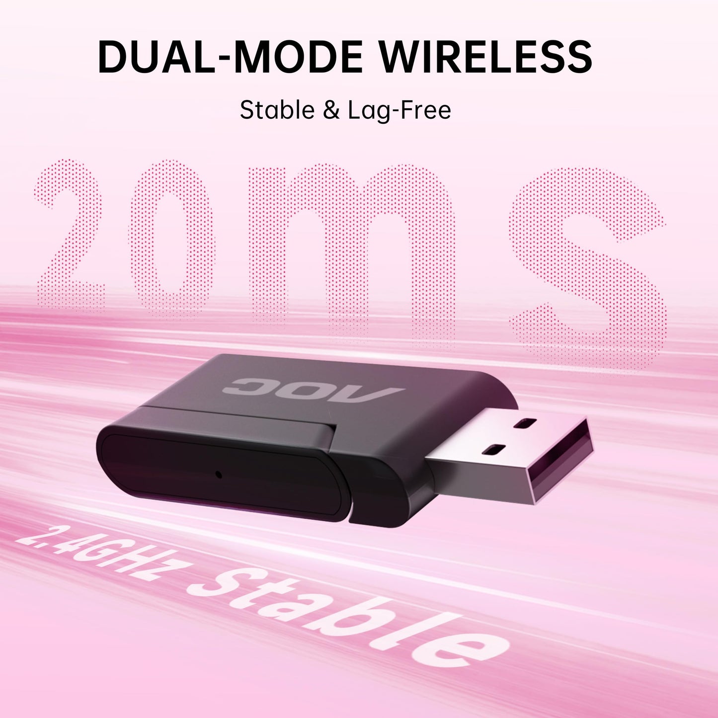 AOC Auriculares Inalámbricos para Juegos (Rosa)
