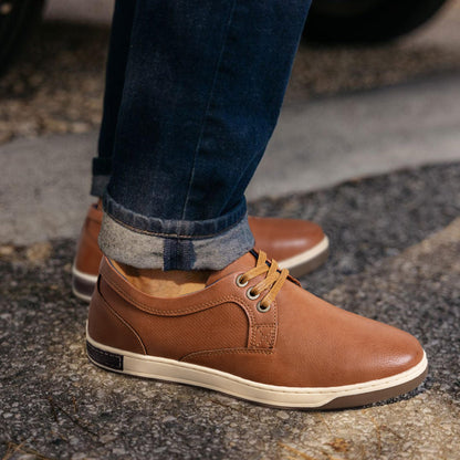Jousen Men's Casual Shoes Memory Foam Mens Fashion Sneakers Business Dress Sneaker (A81Q06 Brown 9)