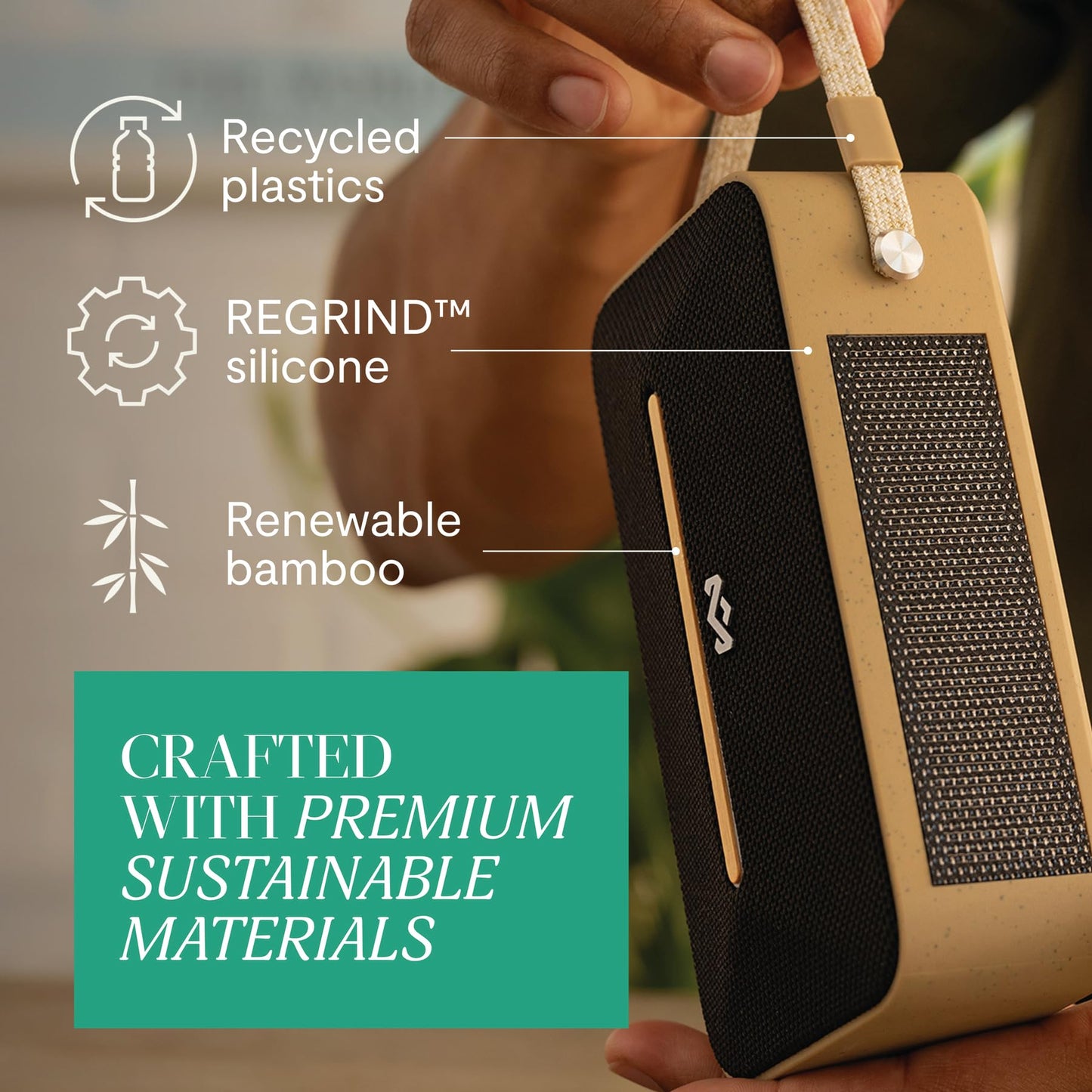 House of Marley Rise Up Altavoz Bluetooth Solar (Negro Característico)