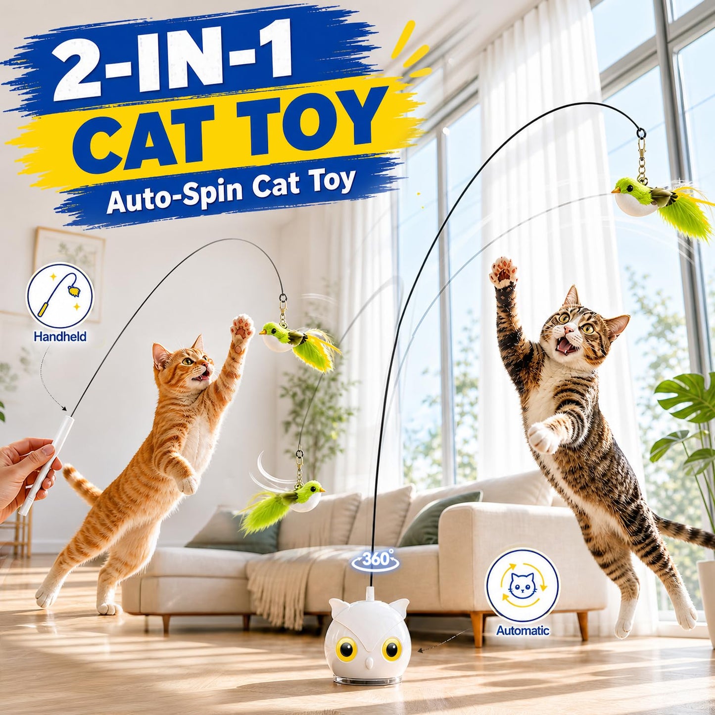 Juguete Interactivo de Pájaro Volador para Gatos
