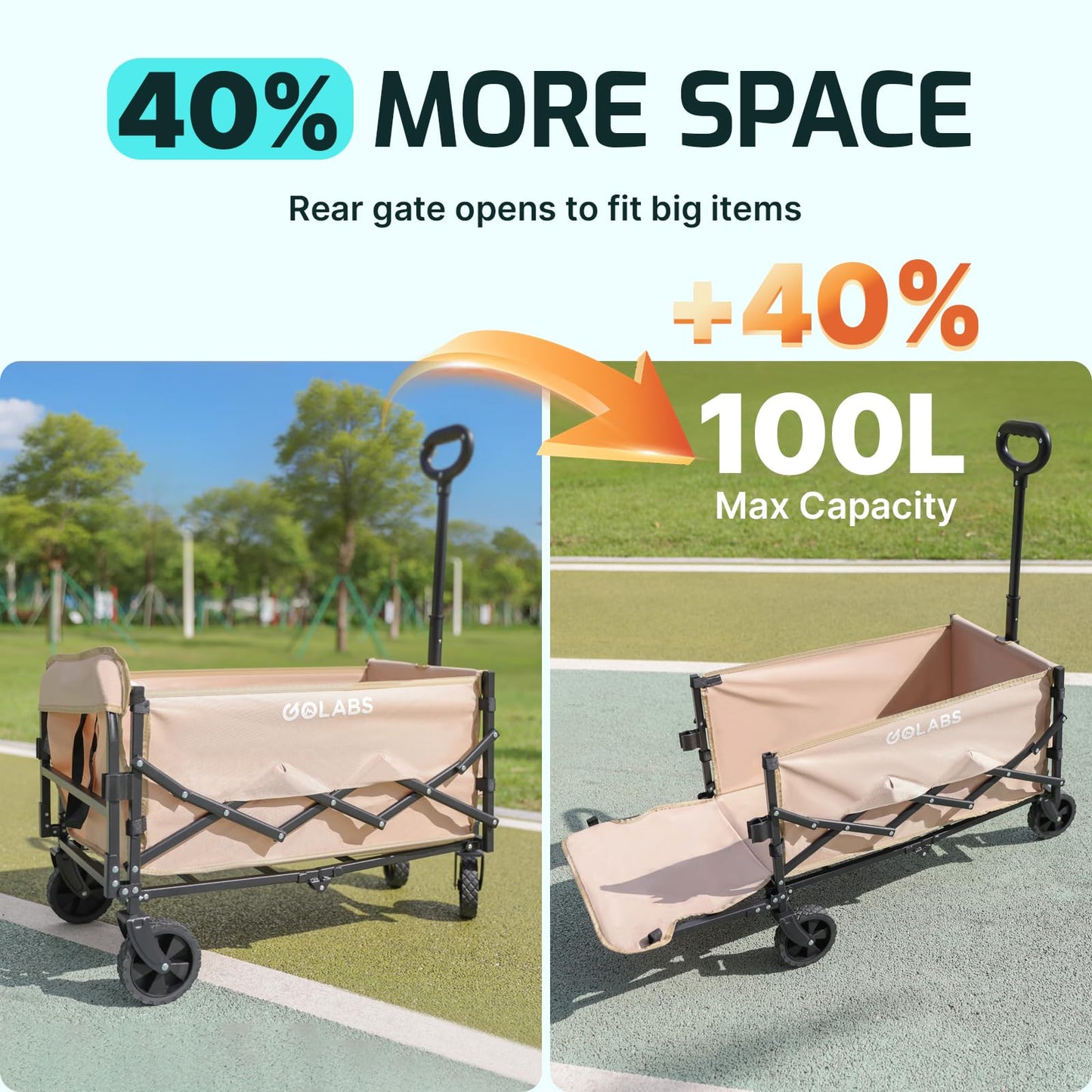 Golabs Carrito de Carro Plegable (100L / 350lb)