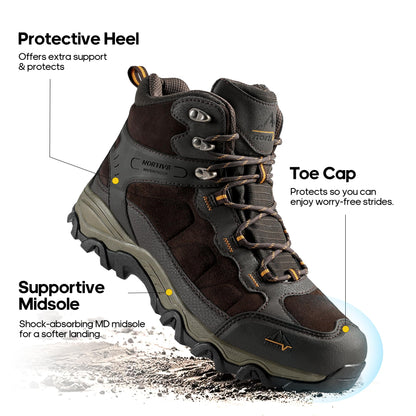 NORTIV 8 Men's Waterproof Hiking Boots Outdoor Mid Trekking Lightweight Mountaineering Shoes Paladin,Size 6.5,Brown,JS19004M