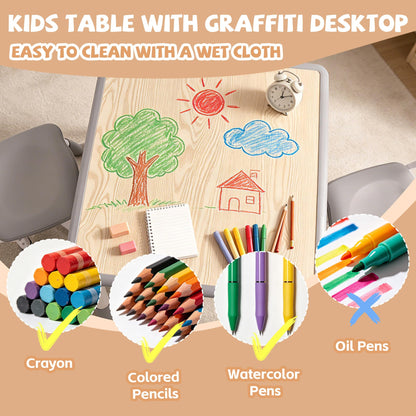 Pterying Set de Mesa y Sillas para Niños (Grey)