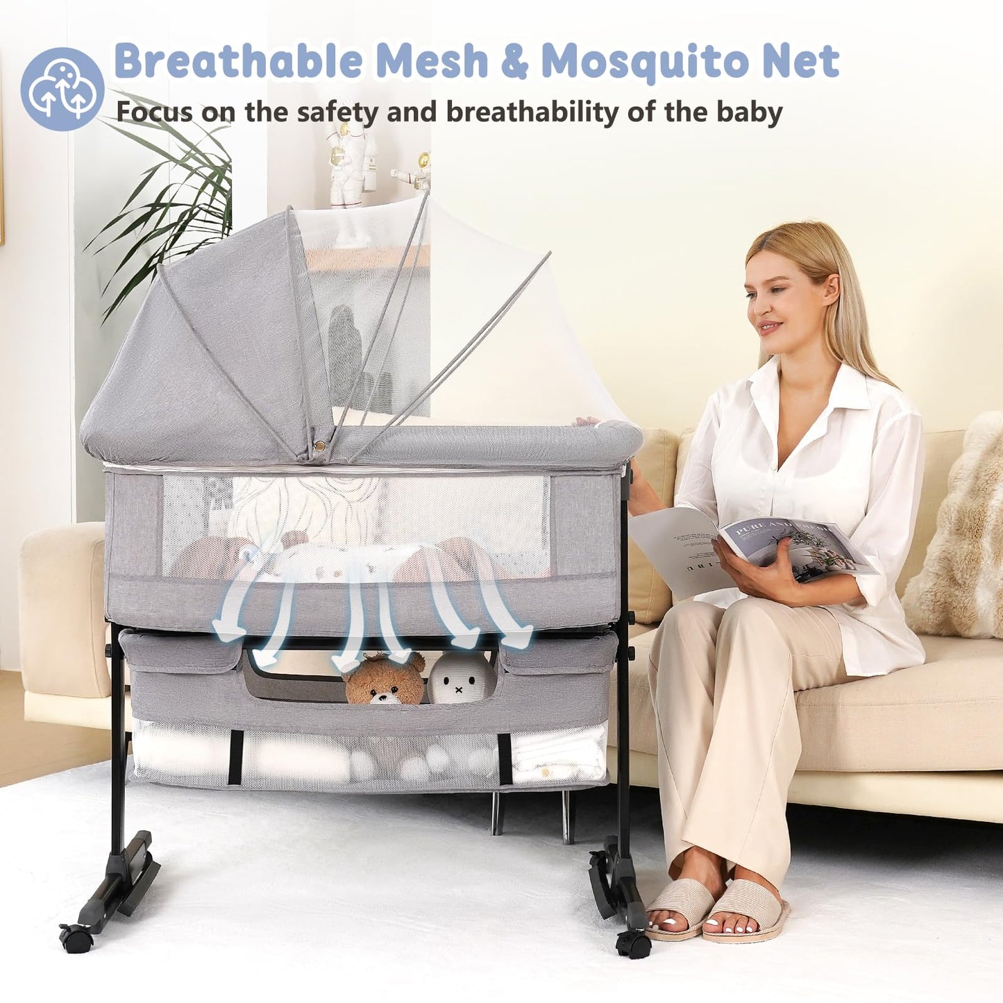 Semphis Moisés para Bebé 3 en 1 (Gray)