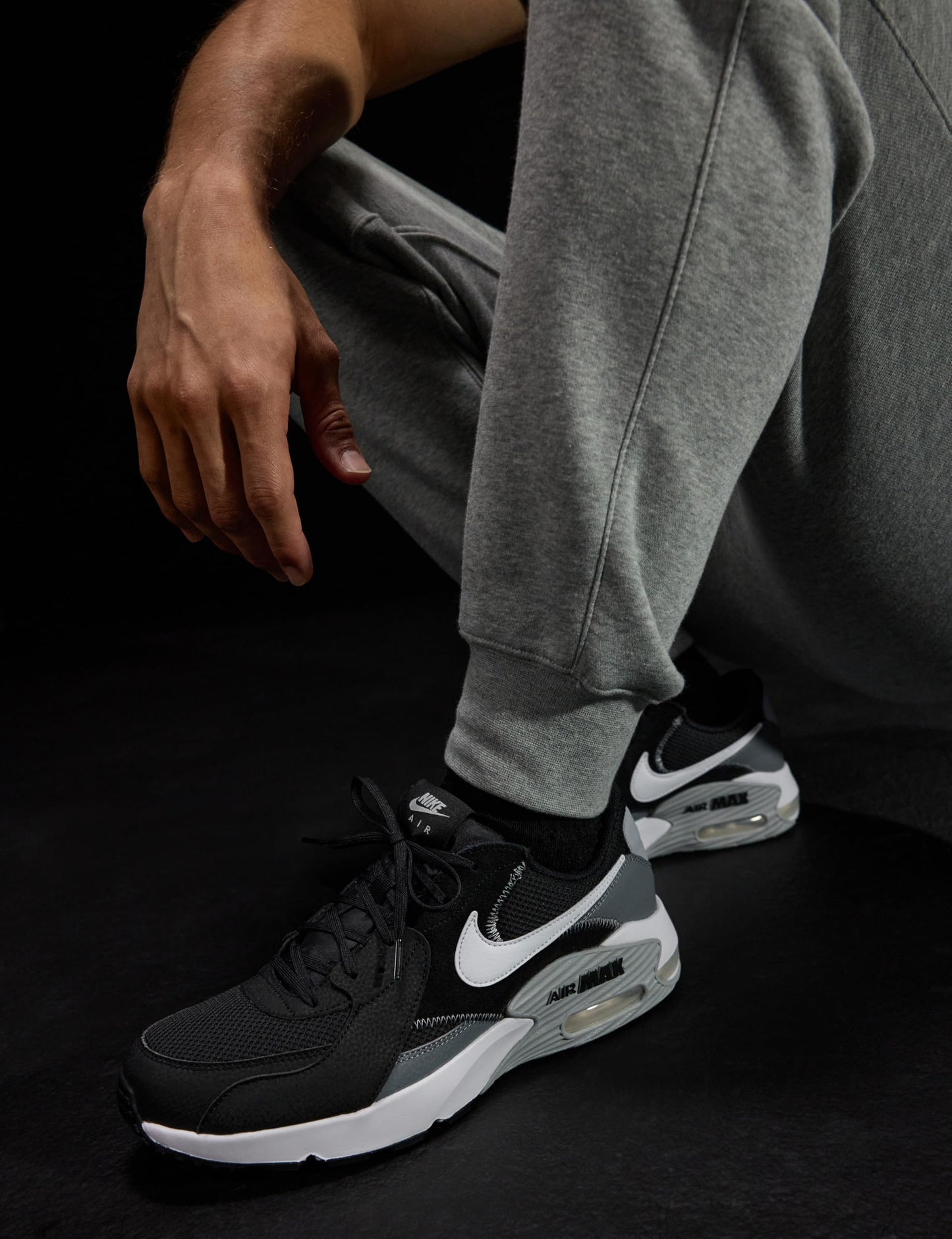 Nike Men's Air Max Excee Shoes, Black/White-Cool Grey-Wolf Grey