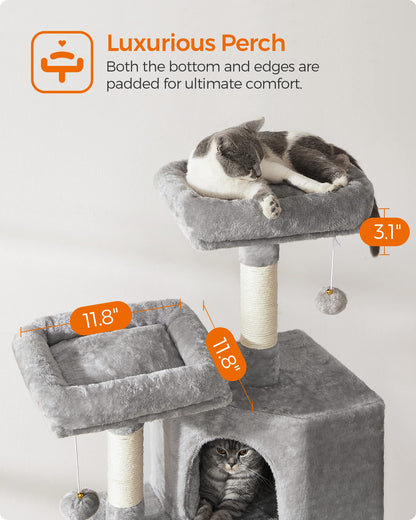 Feandrea Torre para Gatos UPCT141W01 de 45.3" (Gris Claro)
