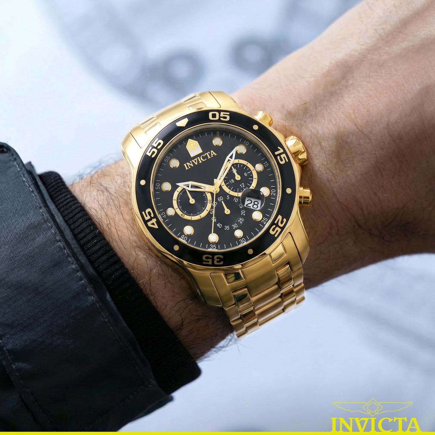 Invicta Men's 0072 Pro Diver Collection Chronograph 18k Gold-Plated Watch
