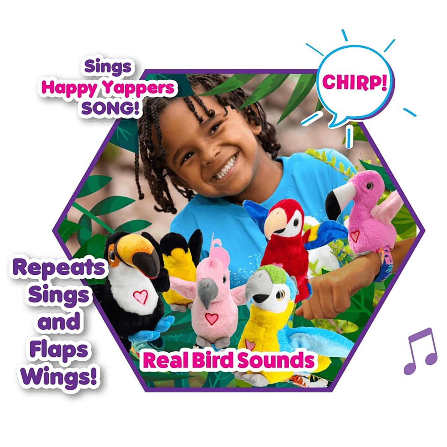Happy Yappers Pájaros de Peluche Interactivos (Paquete de 2)