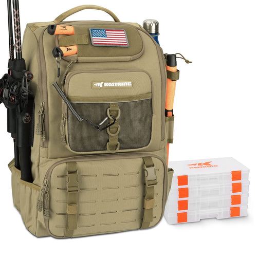 KastKing Mochila de Aparejos de Pesca KarryAll (40/26L / Khaki)