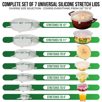Tapas Extensibles de Silicona Reutilizables (Paquete de 7)