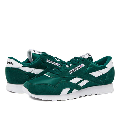 Reebok Classic Nylon Mens Sneakers Tennis Shoes, Collegiate Green/Collegiate Green/White