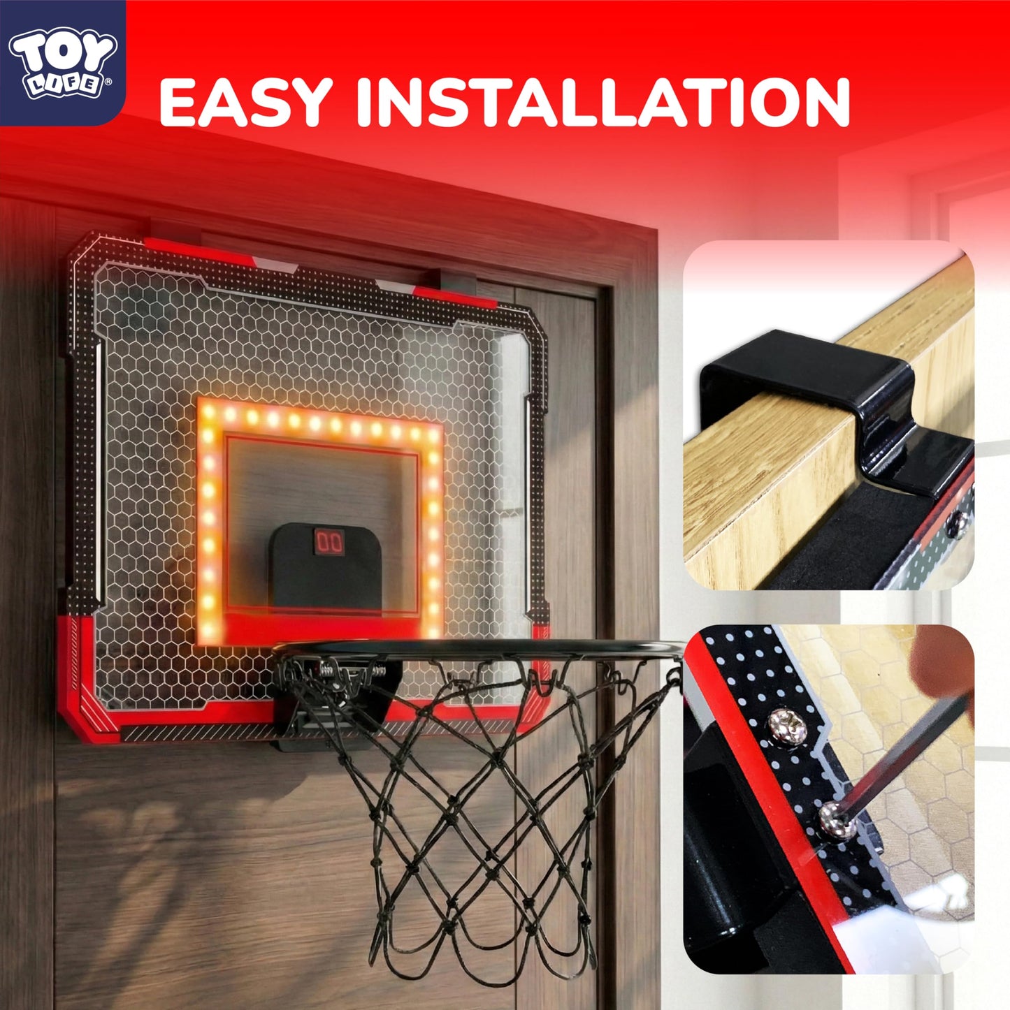 TOY Life Aro de Baloncesto LED para Interiores (Para 3-9 Años)