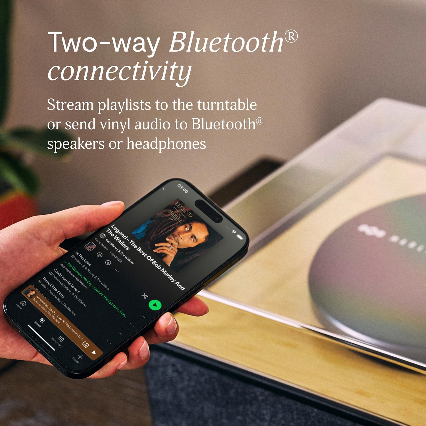 House of Marley Rise Up Tocadiscos Bluetooth (Acabado de Bambú)