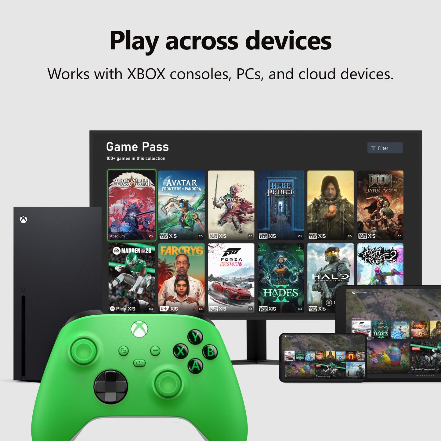 Xbox Wireless Gaming Controller | Velocity Green | Console, PC, & Android | Textured Grip | Wireless, Bluetooth, USB-C Connectivity