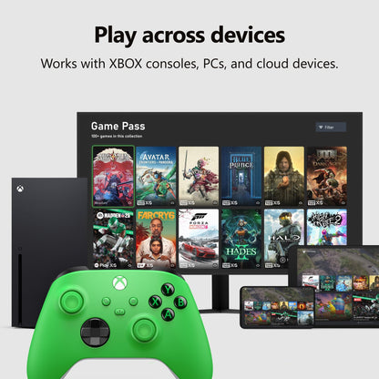 Xbox Wireless Gaming Controller | Velocity Green | Console, PC, & Android | Textured Grip | Wireless, Bluetooth, USB-C Connectivity