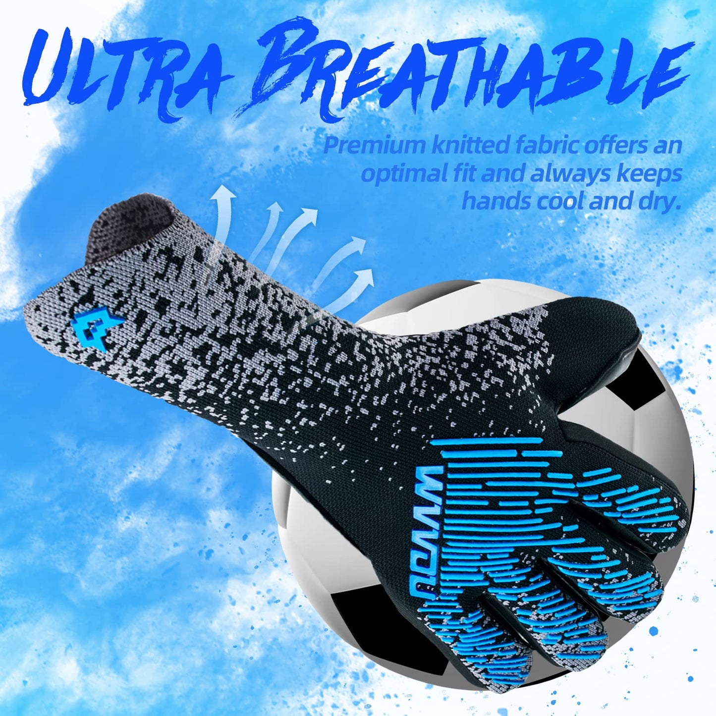 WVVOU Guantes de Portero de Fútbol para Adultos y Jóvenes
