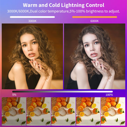LUXCEO RGB Video Light, Portable LED Camera Light Panel, Dimmable 3000K-6000K CRI95+ Color LED Light with 3000mAh Rechargeable Battery, Pocket LED Photography Lights for Vlogging, Video Conference