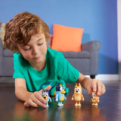 Bluey Paquete de 4 Figuras Familiares (Para Niños de 3+ Años)