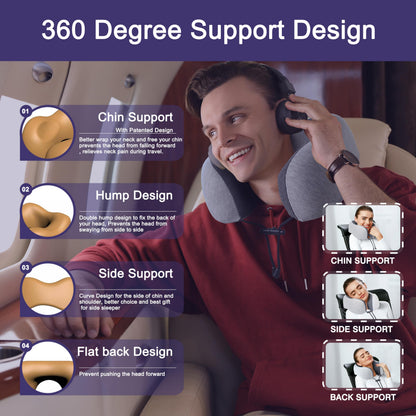 napfun Almohada de Cuello para Viajes (Gris Claro)