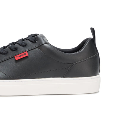HUGO, Morrie Low Profile Friendly Leather Sneakers, Black Gloss