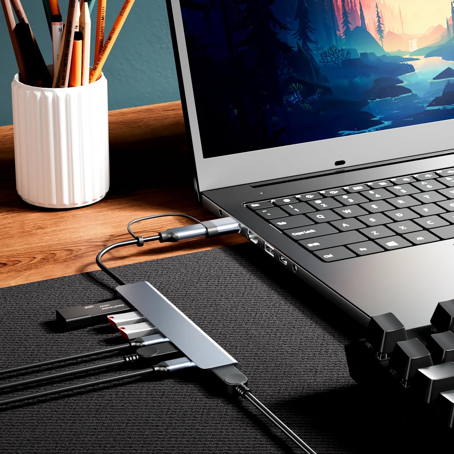 BERLAT Hub USB C y USB de Aluminio 7 en 1 (Versión Actualizada)