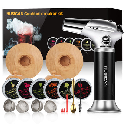 Kit Ahumador de Cócteles con Antorcha (6 Sabores de Virutas de Madera)