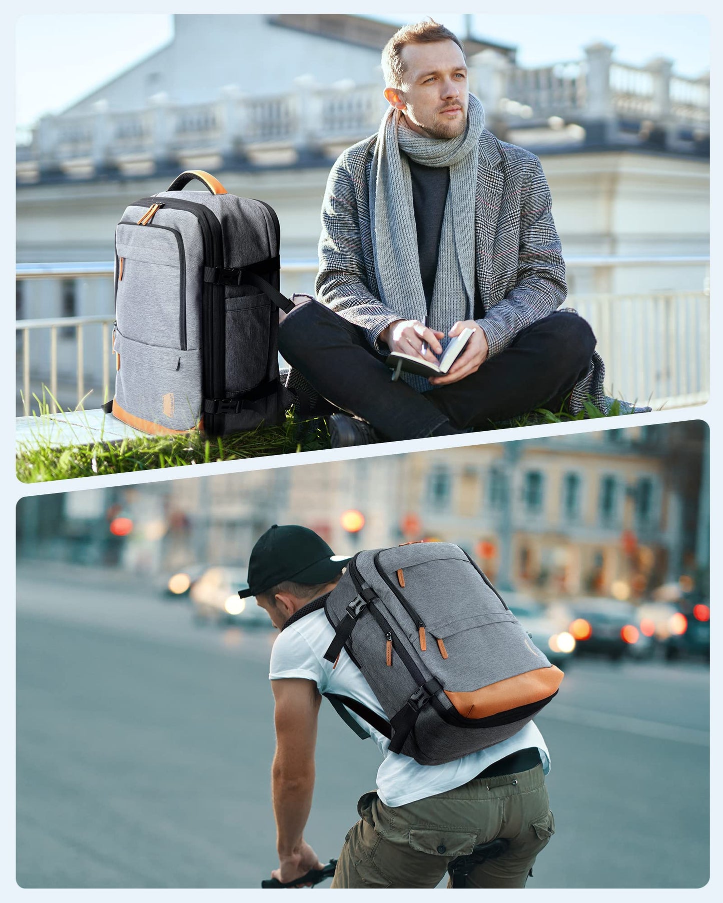 BAGSMART Mochila de Viaje de Compresión (40L / Khaki)