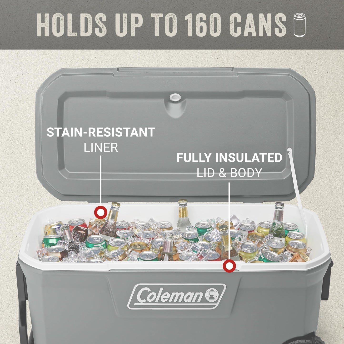 Coleman Hielera Rodante Portátil Serie Classic (100-Quart)