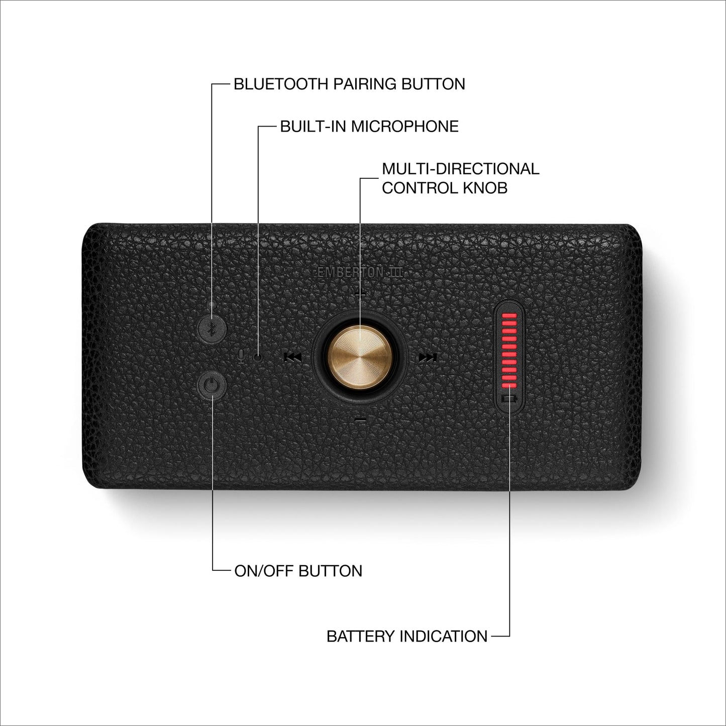 Marshall Emberton III Altavoz Portátil con Bluetooth (Negro y Latón)