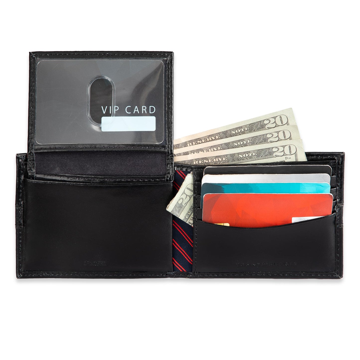 Tommy Hilfiger Billetera de Cuero para Hombre (Negro / Talla Única)