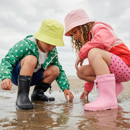DREAM PAIRS Kids Rain Boots Boys Girls Lightweight Boots Waterproof Easy-on Outdoor Playing Rain Boot Unisex-Child, Pink, SDRB2401K