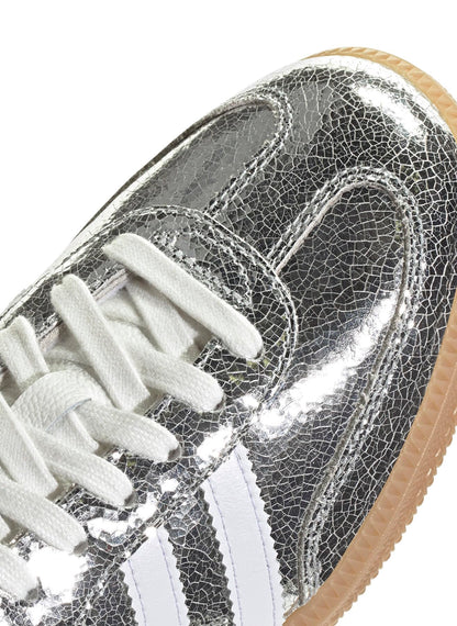 Adidas Samba OG Womens Sneaker (Silver Metallic Cracked Leather