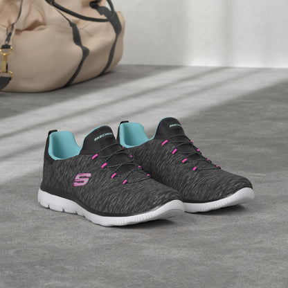Skechers womens Summits-quick Getaway Sneaker, Black/Light Blue